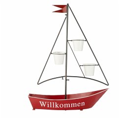 Pflanztopf Segelboot Rot/Schwarz Standard