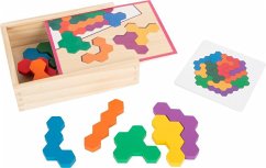 small foot 11729 - Lernspiel Hexagon, Holzpuzzle, 19-teilig