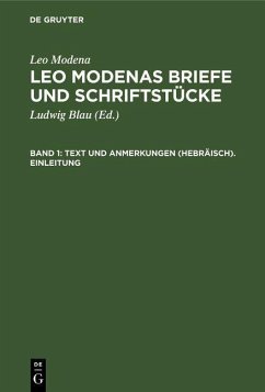 Cover Text und Anmerkungen (Hebräisch). Einleitung (eBook, PDF)