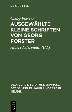 Ausgewählte kleine Schriften von Georg Forster (eBook, PDF) - Forster, Georg