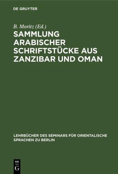 Cover Sammlung arabischer Schriftstücke aus Zanzibar und Oman (eBook, PDF)