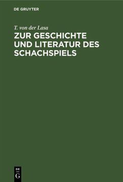 Cover Zur Geschichte und Literatur des Schachspiels (eBook, PDF)