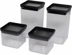 4x1 Brabantia Vorratsdose Tasty eckig, dunkelgrau 4x1 Brabantia Vorratsdose Tasty eckig, dunkelgrau