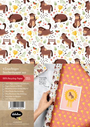 Geschenkpapier-Set für Kinder: Pferde / Reiten - Schreibwaren bei bücher.de  immer portofrei