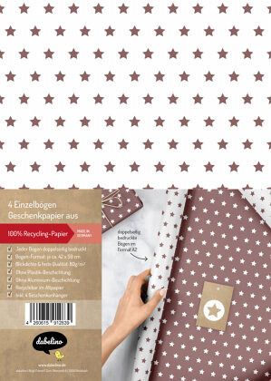 Geschenkpapier-Set für Sterne (rot-braun/ weiß) - Bei bücher.de immer  portofrei