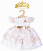 Puppen-Prinzessinnenkleid Kirschblüte mit goldener Krone, Gr. 35-45 cm