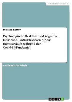 Psychologische Reaktanz und kognitive Dissonanz. Einflussfaktoren für die Hamsterkäufe während der Covid-19-Pandemie? (eBook, PDF)