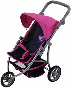 Knorrtoys 16533 - Puppenbuggy, Jogger Lio-Flying Hearts Blue pink