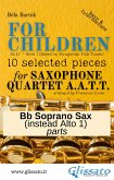 Bb Soprano Saxophone (instead Alto 1) part of &quote;For Children&quote; by Bartók for Sax Quartet (fixed-layout eBook, ePUB)