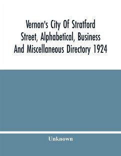 Vernon'S City Of Stratford Street, Alphabetical, Business And Miscellaneous Directory 1924 - Unknown