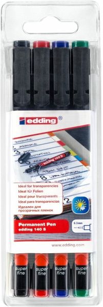 Edding 140 S Permanenter Folienschreiber 4er Set sortiert Edding 140 S Permanenter Folienschreiber 4er Set sortiert