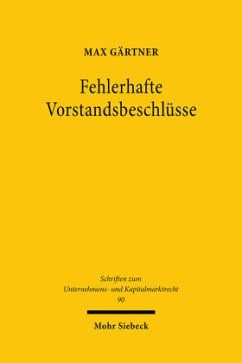 Fehlerhafte Vorstandsbeschlüsse - Gärtner, Max