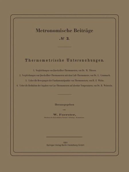 Thermometrische Untersuchungen (eBook, PDF) Thermometrische Untersuchungen (eBook, PDF)
