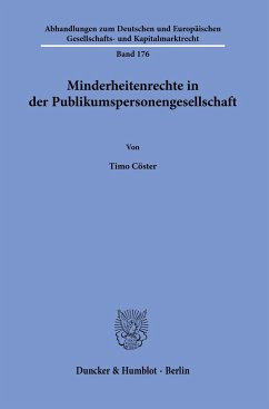 Minderheitenrechte in der Publikumspersonengesellschaft. - Cöster, Timo