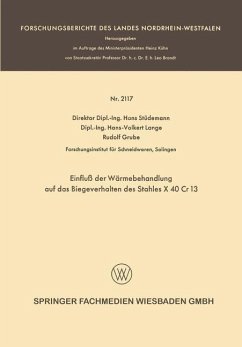 Cover Einfluß der Wärmebehandlung auf das Biegeverhalten des Stahles X 40 Cr 13 (eBook, PDF)