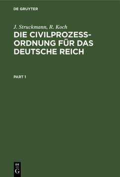 Cover Die Civilprozeßordnung für das Deutsche Reich (eBook, PDF)