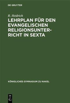 Cover Lehrplan für den evangelischen Religionsunterricht in Sexta (eBook, PDF)