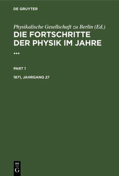 Cover Die Fortschritte der Physik im Jahre .... 1871, Jahrgang 27 (eBook, PDF)