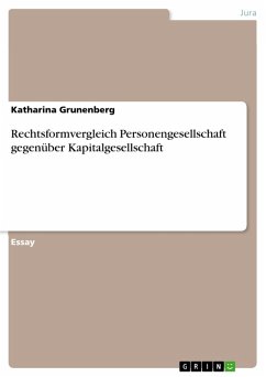 Rechtsformvergleich Personengesellschaft gegenüber Kapitalgesellschaft (eBook, PDF)