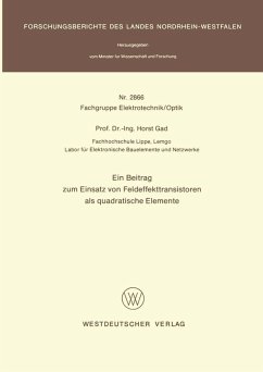 Cover Ein Beitrag zum Einsatz von Feldeffekttransistoren als quadratische Elemente (eBook, PDF)