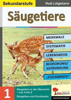 Säugetiere - Merkmale, Lebensraum, Systematik (eBook, PDF) - Lütgeharm, Rudi