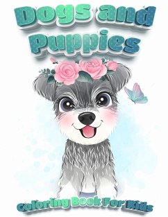 Dogs And Puppies Coloring Book For Kids - Coloring Book Happy