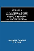 Memoirs Of Mrs. Louisa A. Lowrie