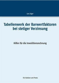 Tabellenwerk der Barwertfaktoren bei stetiger Verzinsung