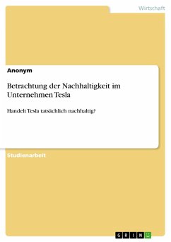 Betrachtung der Nachhaltigkeit im Unternehmen Tesla (eBook, PDF)
