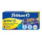 Pelikan Tintenpatronen griffix Großraum königsblau, bunt bedruckt 5er Set