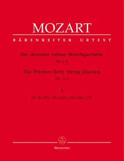 Cover 13 frühe Streichquartette Band 1 Stimmen (KV80, 155, 156, 157)