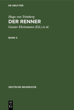 Cover Hugo von Trimberg: Der Renner. Band 4 (eBook, PDF)