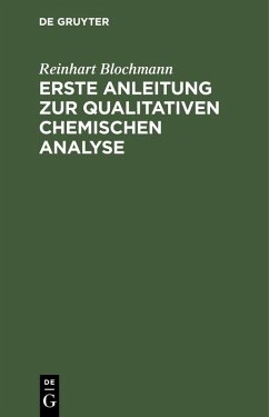Cover Erste Anleitung zur qualitativen chemischen Analyse (eBook, PDF)