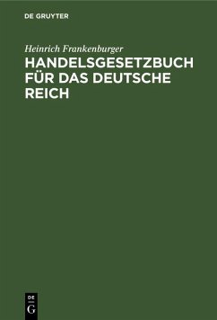 Cover Handelsgesetzbuch für das Deutsche Reich (eBook, PDF)