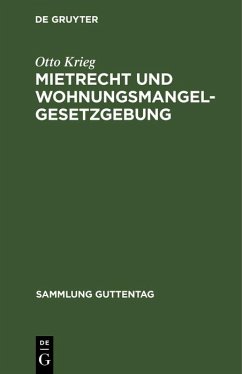 Cover Mietrecht und Wohnungsmangelgesetzgebung (eBook, PDF)
