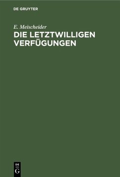 Cover Die letztwilligen Verfügungen (eBook, PDF)