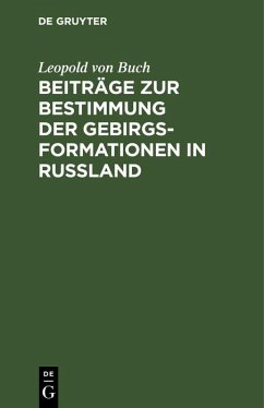 Cover Beiträge zur Bestimmung der Gebirgsformationen in Russland (eBook, PDF)
