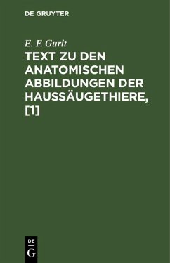 Cover Text zu den anatomischen Abbildungen der Haussäugethiere, [1] (eBook, PDF)