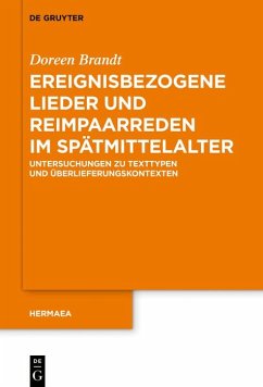 Cover Ereignisbezogene Lieder und Reimpaarreden im Spätmittelalter (eBook, PDF)