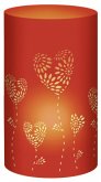 URSUS 5 Silhouetten-Tischlichter "Filigrano - Herzblumen", rot