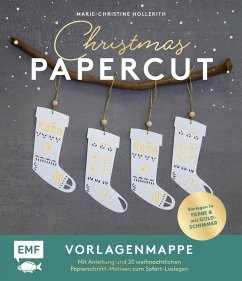 Set: Christmas Papercut - Die Vorlagenmappe mit Anleitung und 20 weihnachtlichen Papierschnitt-Motiven zum Sofort-Loslegen - Hollerith, Marie-Christine