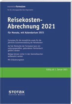 Reisekosten-Abrechnungen Monat 2021 mit Kalendarium (II. Halbjahr 2021)