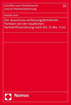 Der Ausschluss verfassungsfeindlicher Parteien von der staatlichen Parteienfinanzierung nach Art. 21 Abs. 3 GG - Jores, Malaika