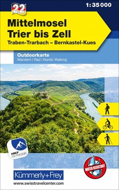 Kümmerly+Frey Outdoorkarte Deutschland 22 Mittelmosel, Trier bis Zell 1:35.000