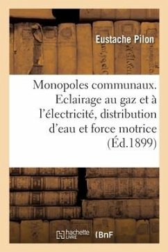 Monopoles Communaux. Eclairage Au Gaz Et À l'Électricité, Distribution d'Eau - Pilon-E
