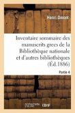 Inventaire Sommaire Des Manuscrits Grecs de la Bibliothèque Nationale