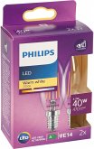 Philips LED Kerze E14 2er Set 4,3W (40W) 2700K 470lm Vintage