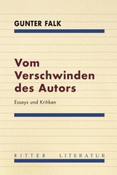 Vom Verschwinden des Autors - Falk, Gunter