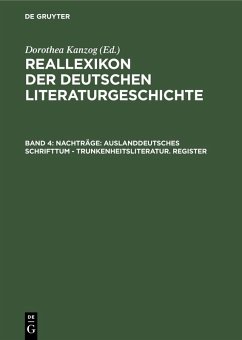 Cover Nachträge: Auslanddeutsches Schrifttum - Trunkenheitsliteratur. Register (eBook, PDF)