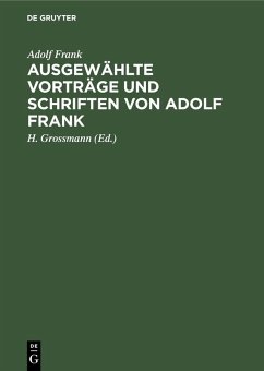 Cover Ausgewählte Vorträge und Schriften von Adolf Frank (eBook, PDF)